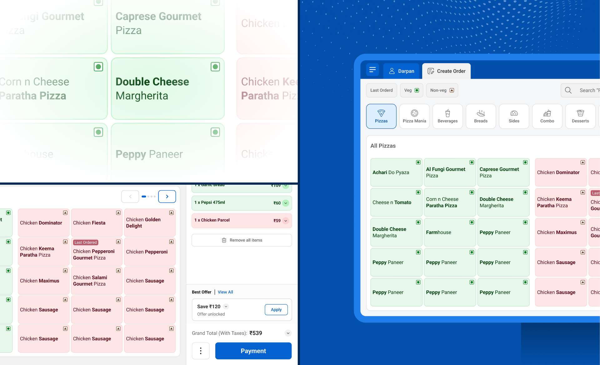 Elate POS Create Order screen